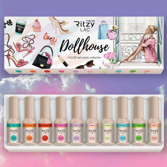 Ritzy Nails "Dollhouse" collection of 10x 9ml colors.