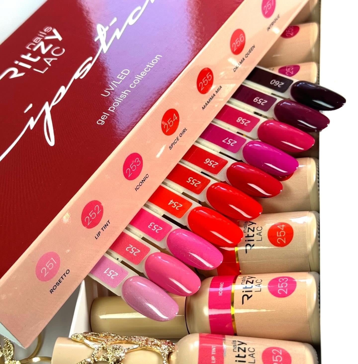 Ritzy Nails “Lipstick” collection of 10 colors x 9ml