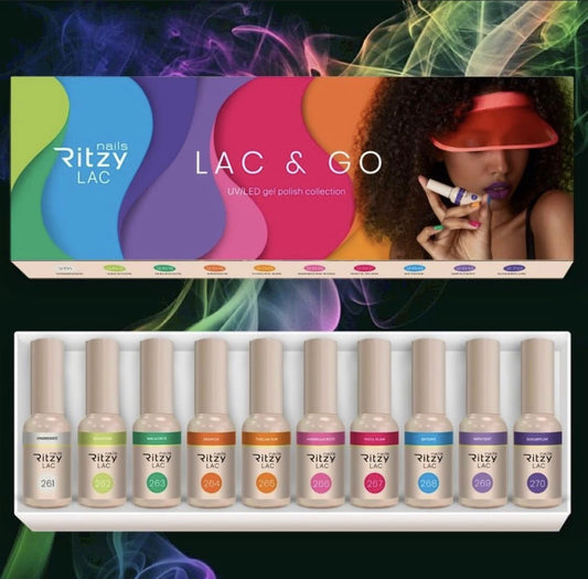 Ritzy nails “Lac &amp; Go” collection of 10 colors x 9ml